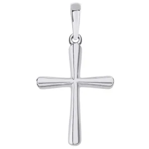 14k White Gold Slender Small Cross Charm Pendant