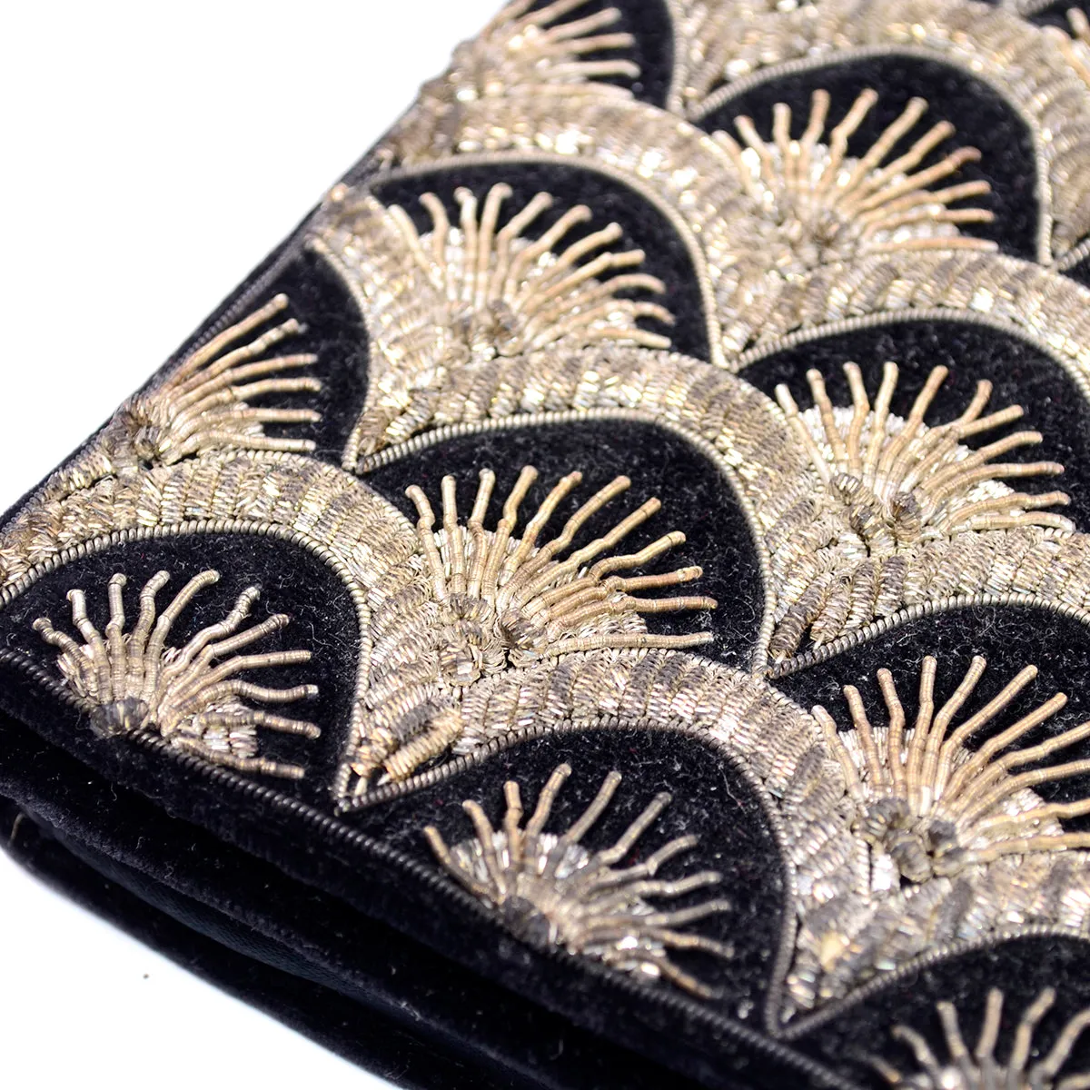 1950's Metallic Embroidered Black Velvet Zardozi Bag