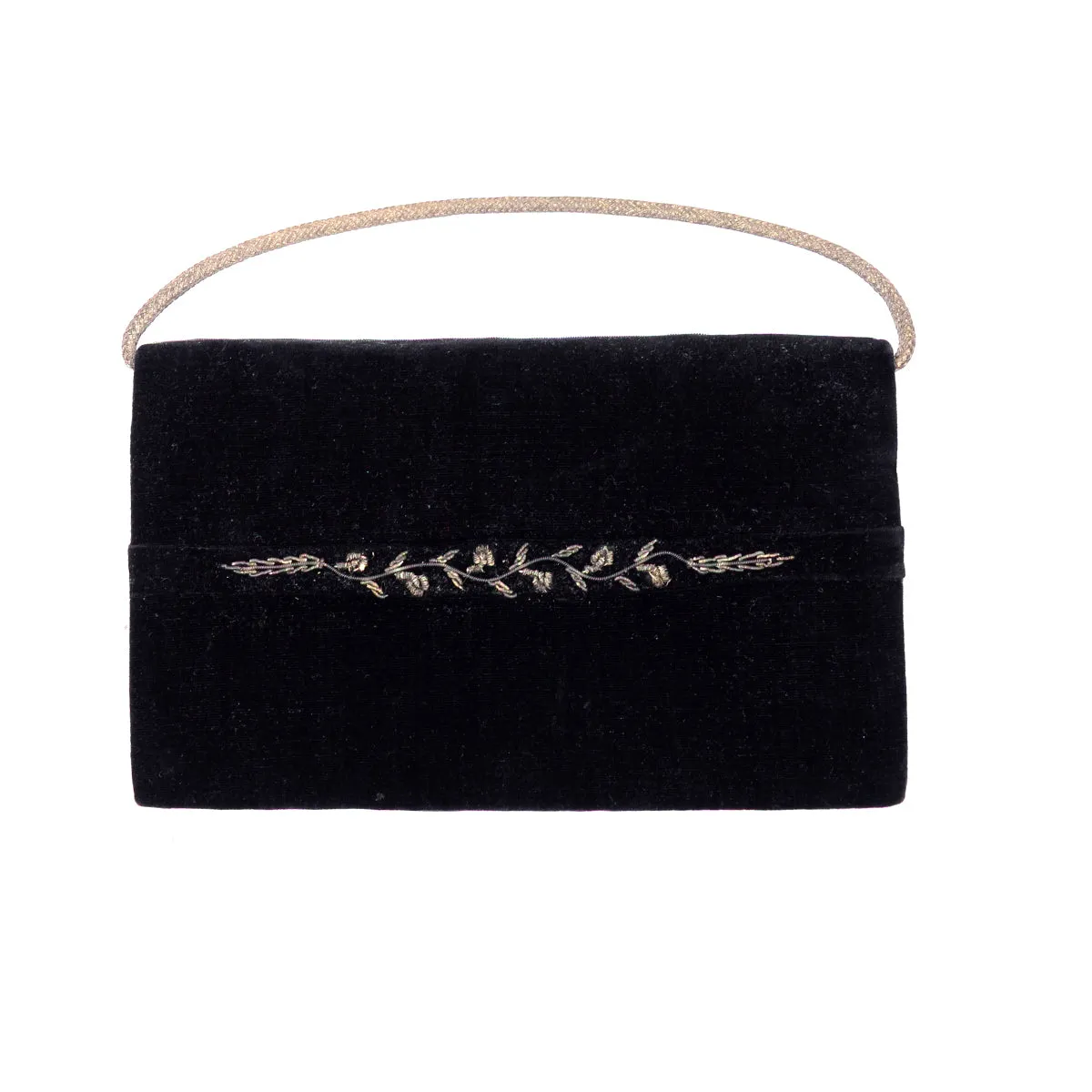 1950's Metallic Embroidered Black Velvet Zardozi Bag