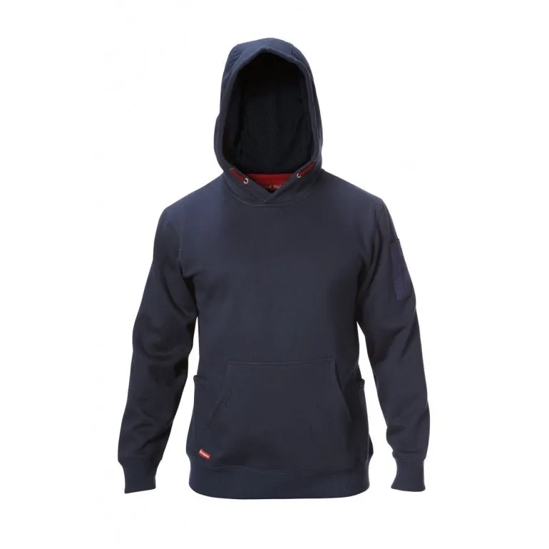 2 x Mens Hard Yakka Brushed Fleece Hoodie Jumper Navy Y19326