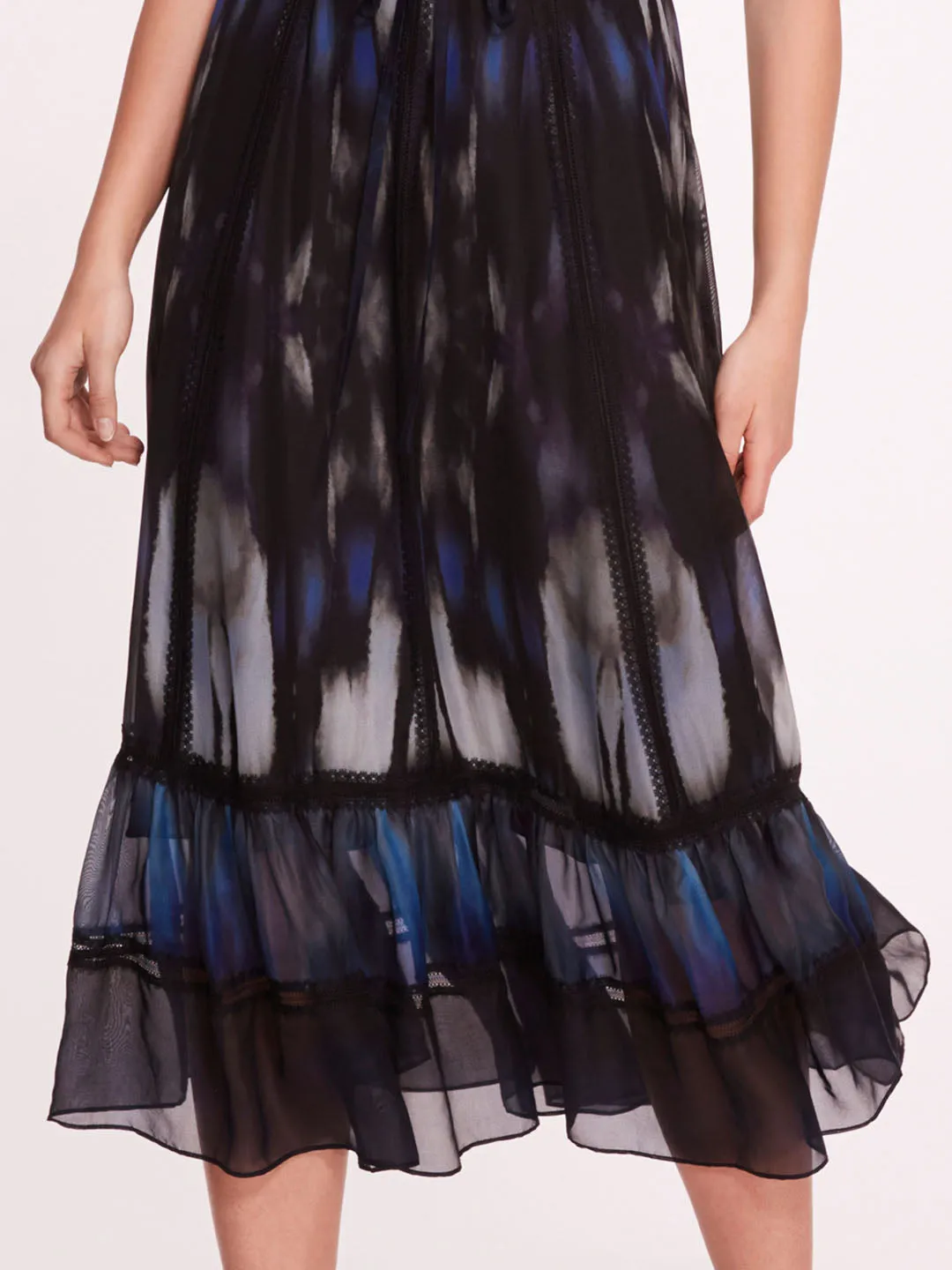 Abstract Viscose Midi Dress