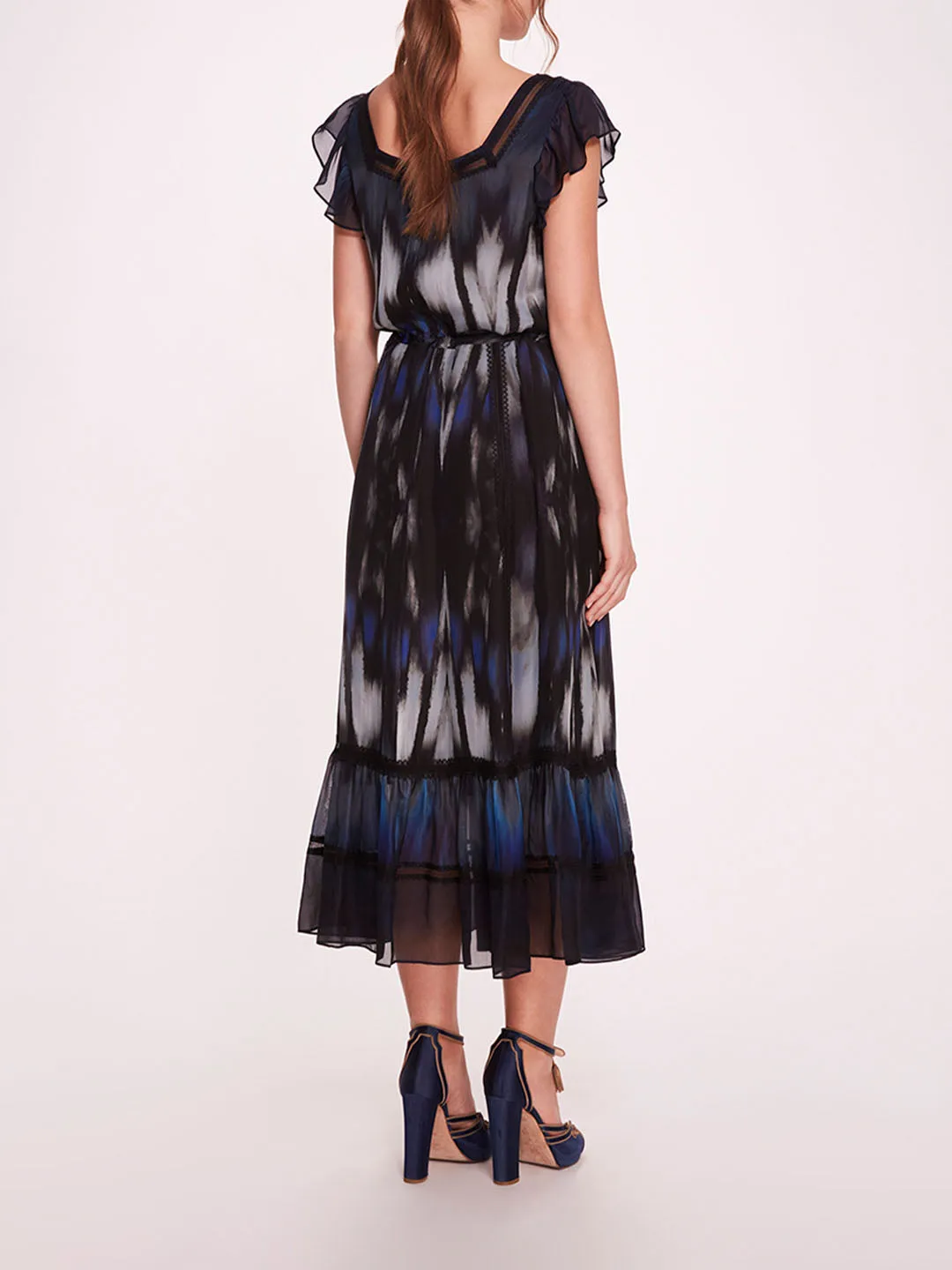 Abstract Viscose Midi Dress