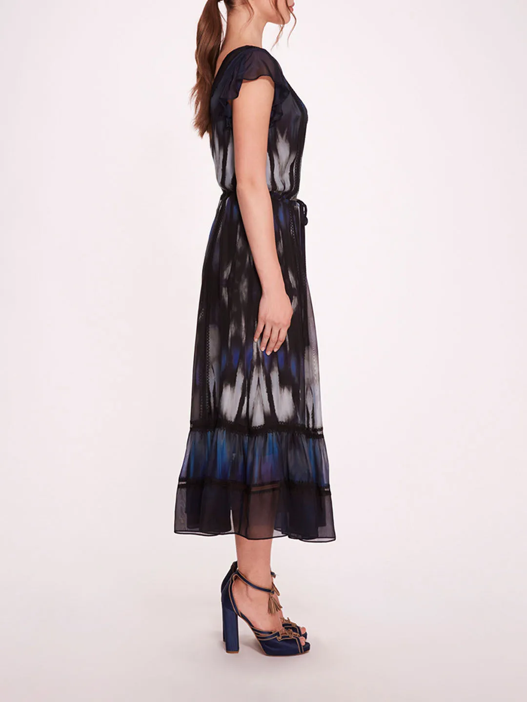 Abstract Viscose Midi Dress