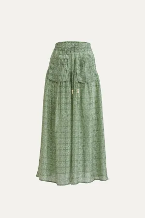 Angelique Jade Green Silk Skirt