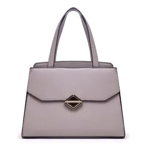 Avalynn Satchel Women Fashion Leather Bag - Grey