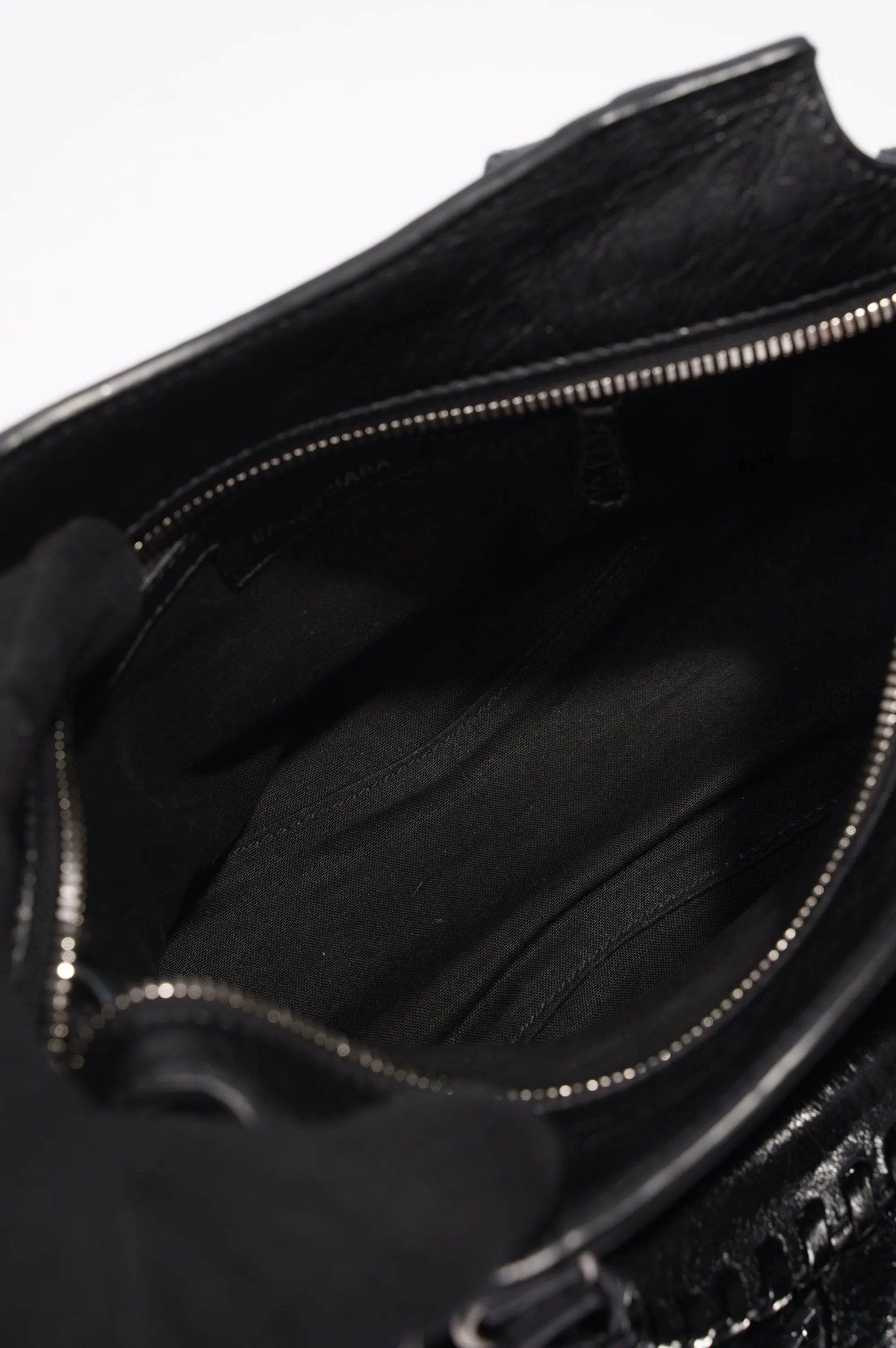 Small Balenciaga Neo Cagole Bag in Black Leather for Women