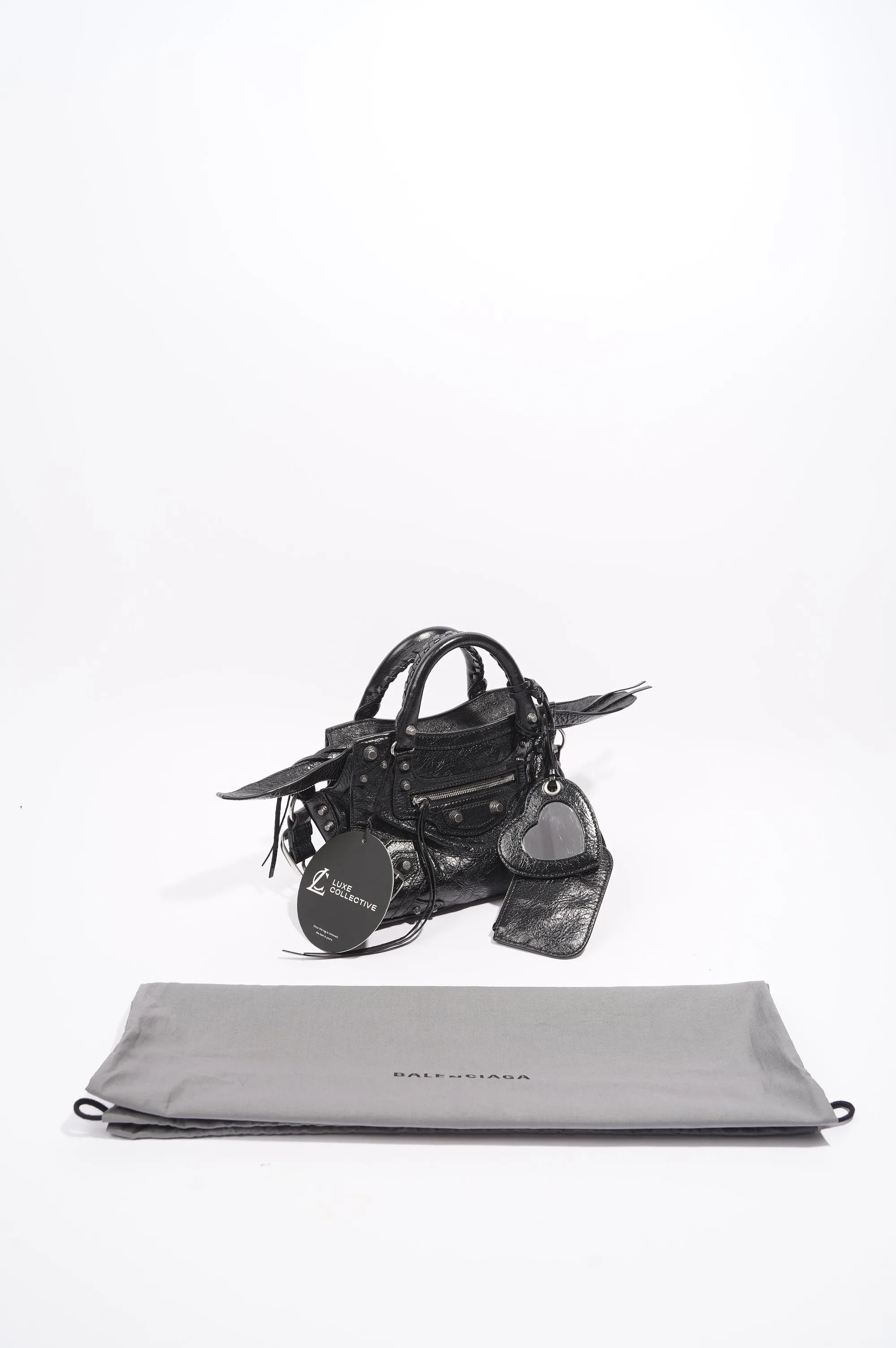 Small Balenciaga Neo Cagole Bag in Black Leather for Women