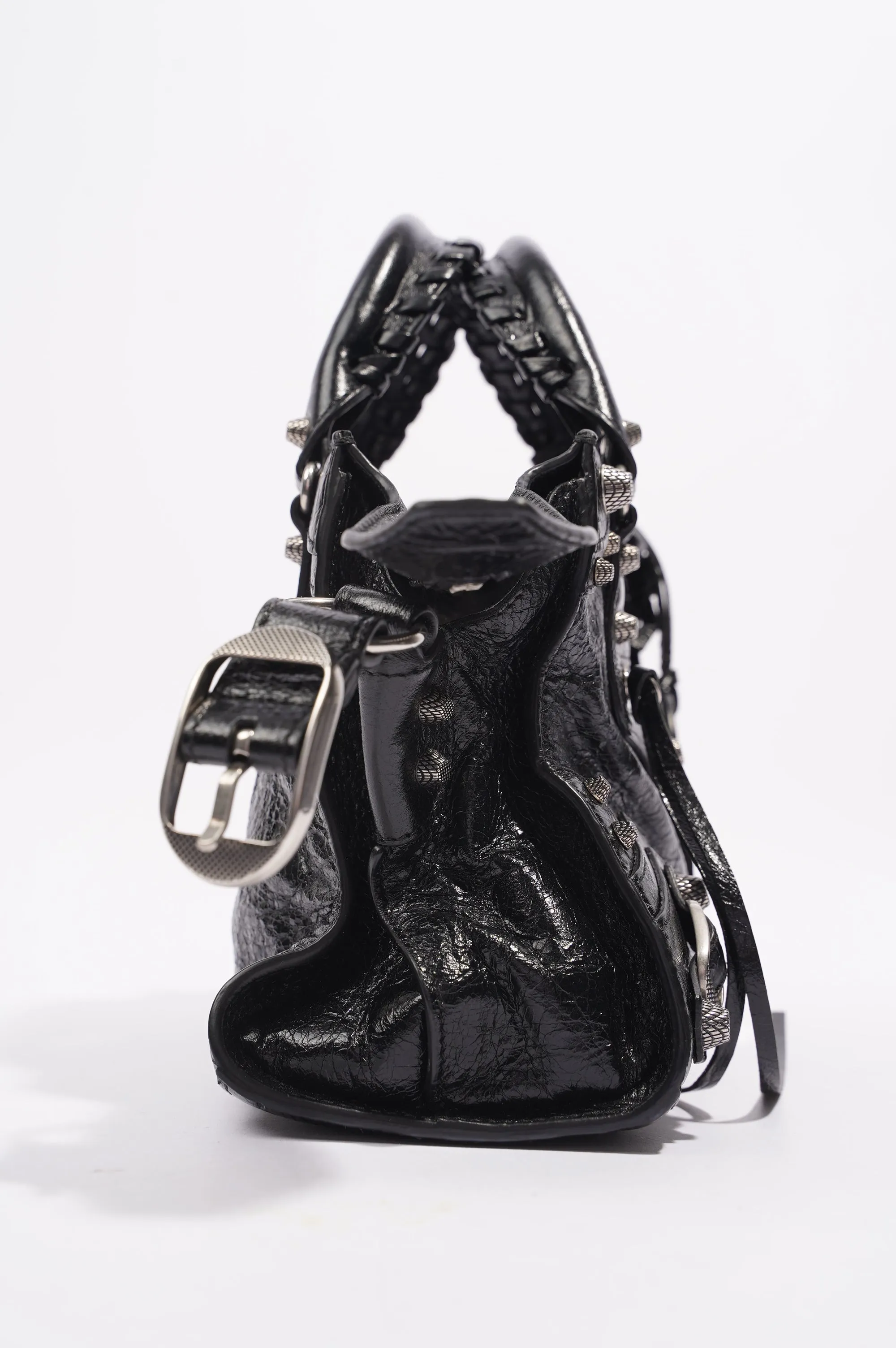 Small Balenciaga Neo Cagole Bag in Black Leather for Women