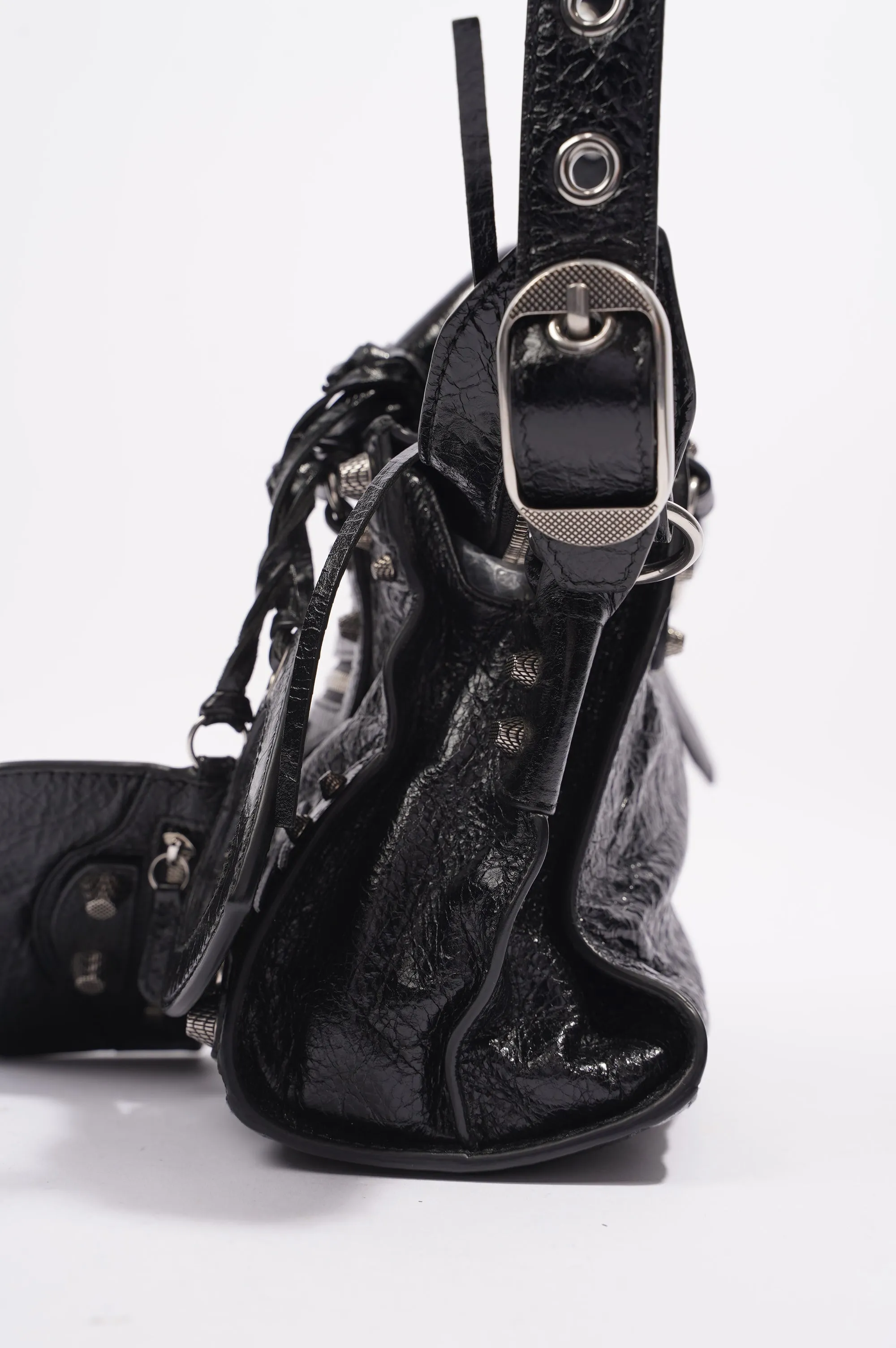 Small Balenciaga Neo Cagole Bag in Black Leather for Women