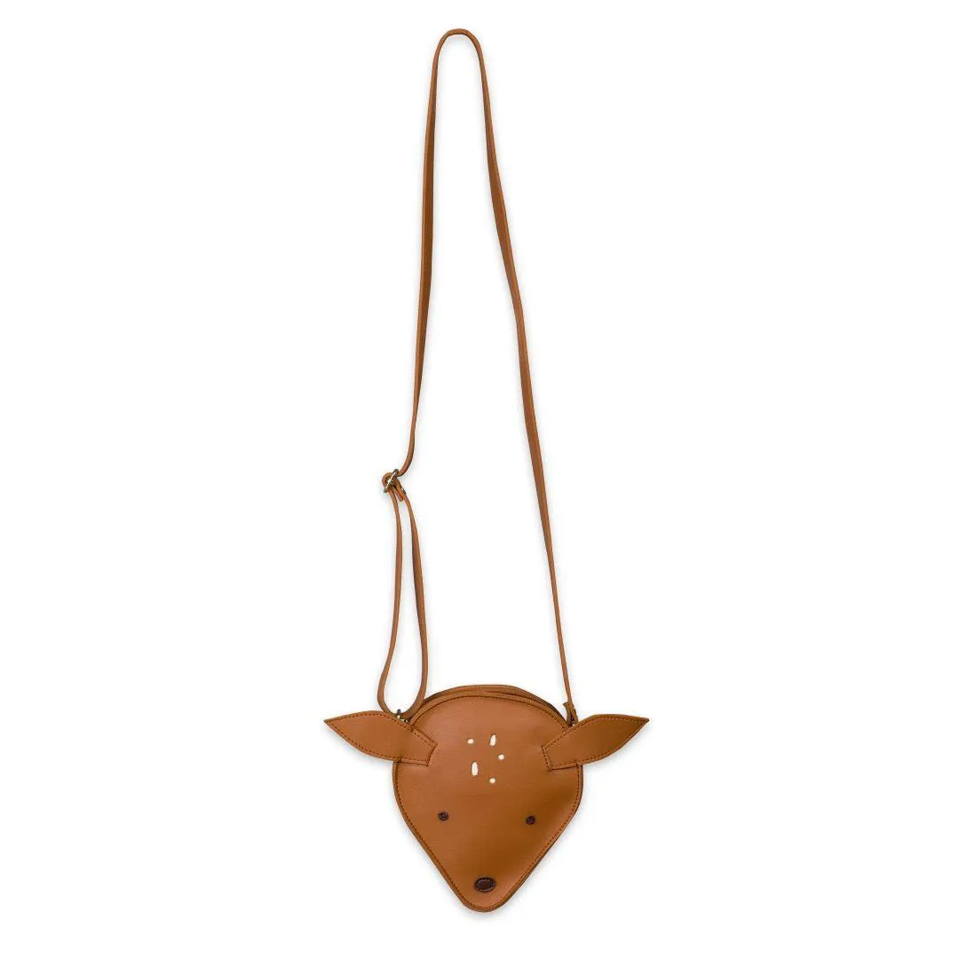 Bambi Deer Crossbody Bag for Kids | Vegan Leather | Tan Color | Velvet Lining