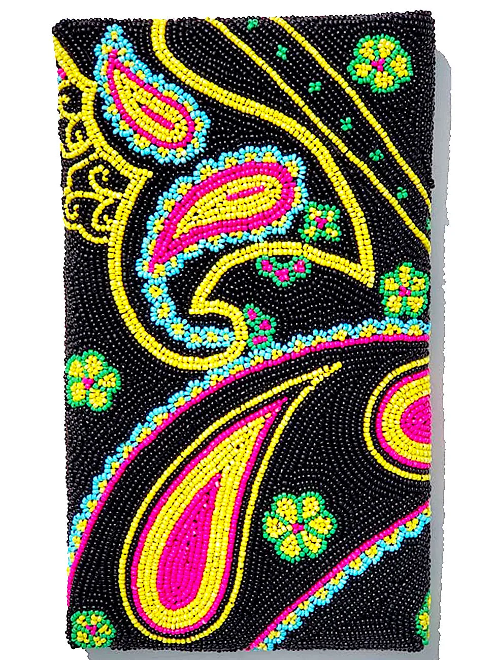 Beaded Envelope Evening Bag Bright Paisley