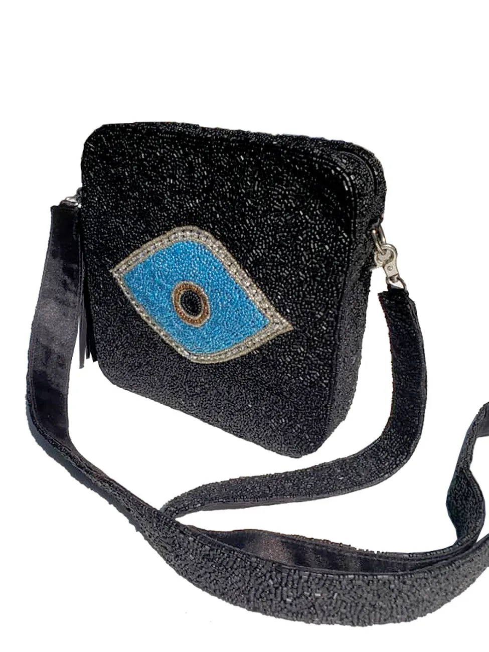 Beaded Square Camera Bag Crossbody