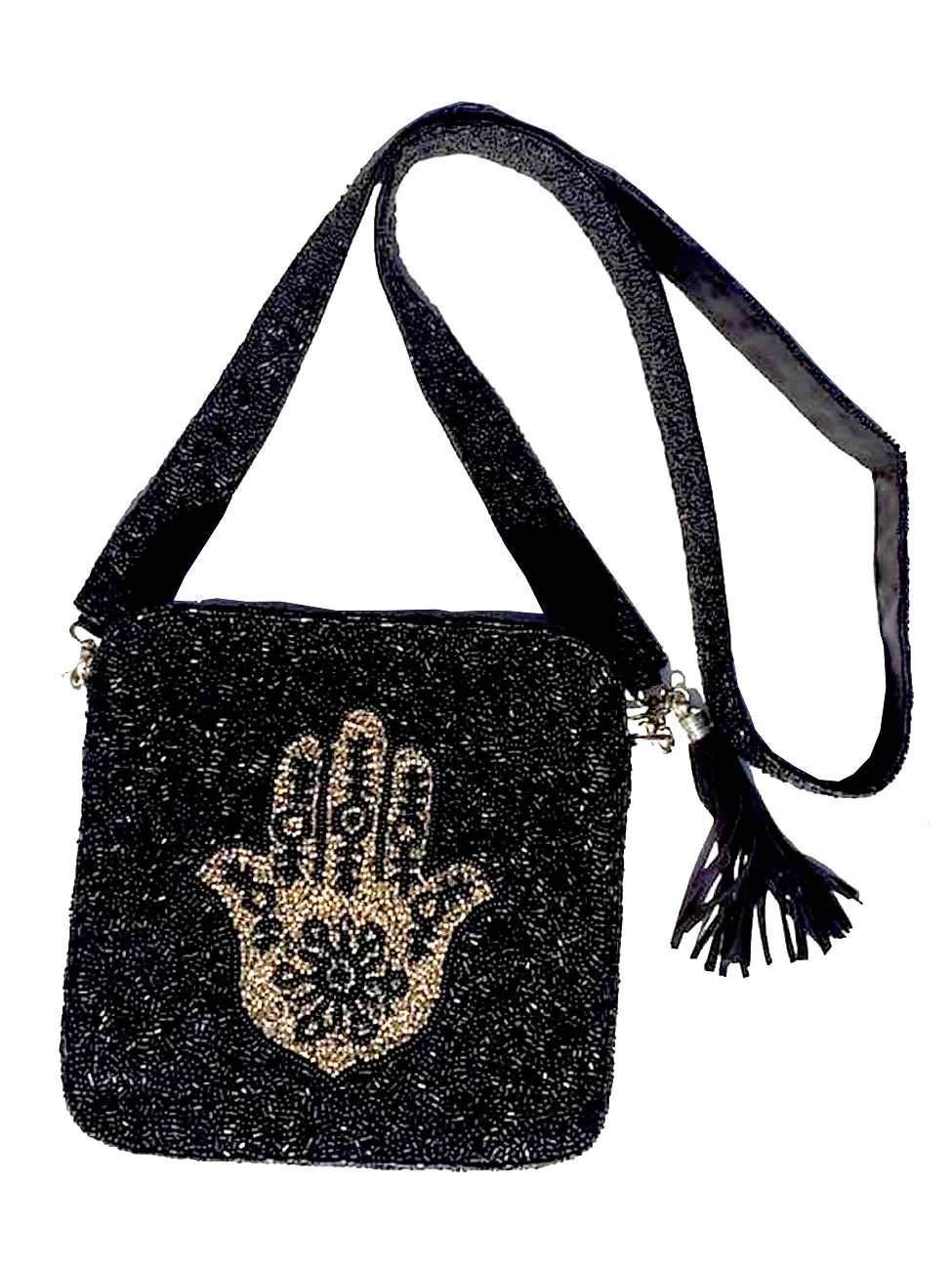 Beaded Square Camera Bag Crossbody