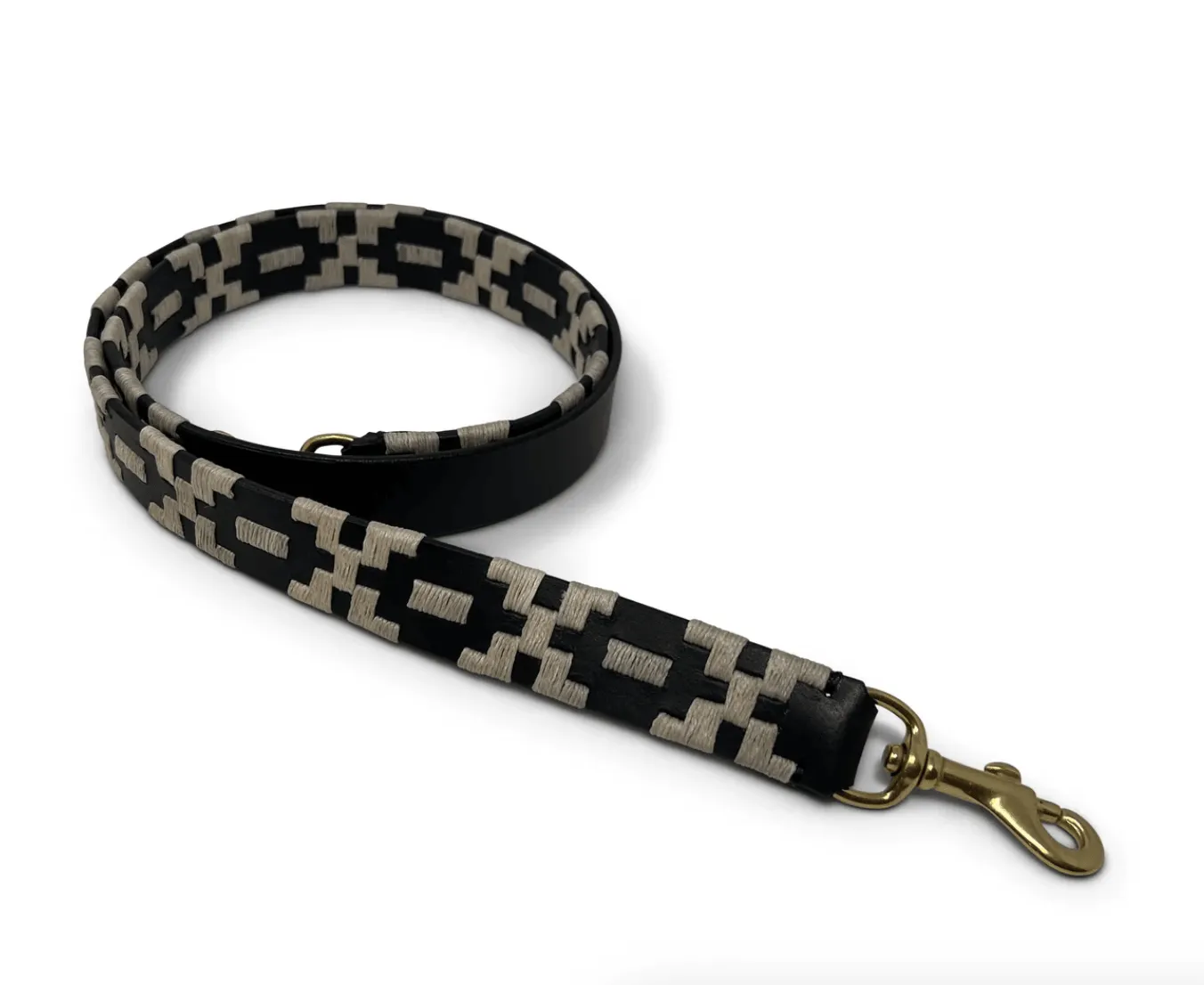 Black & White Embossed Polo Bag Strap by Kempton & Co.