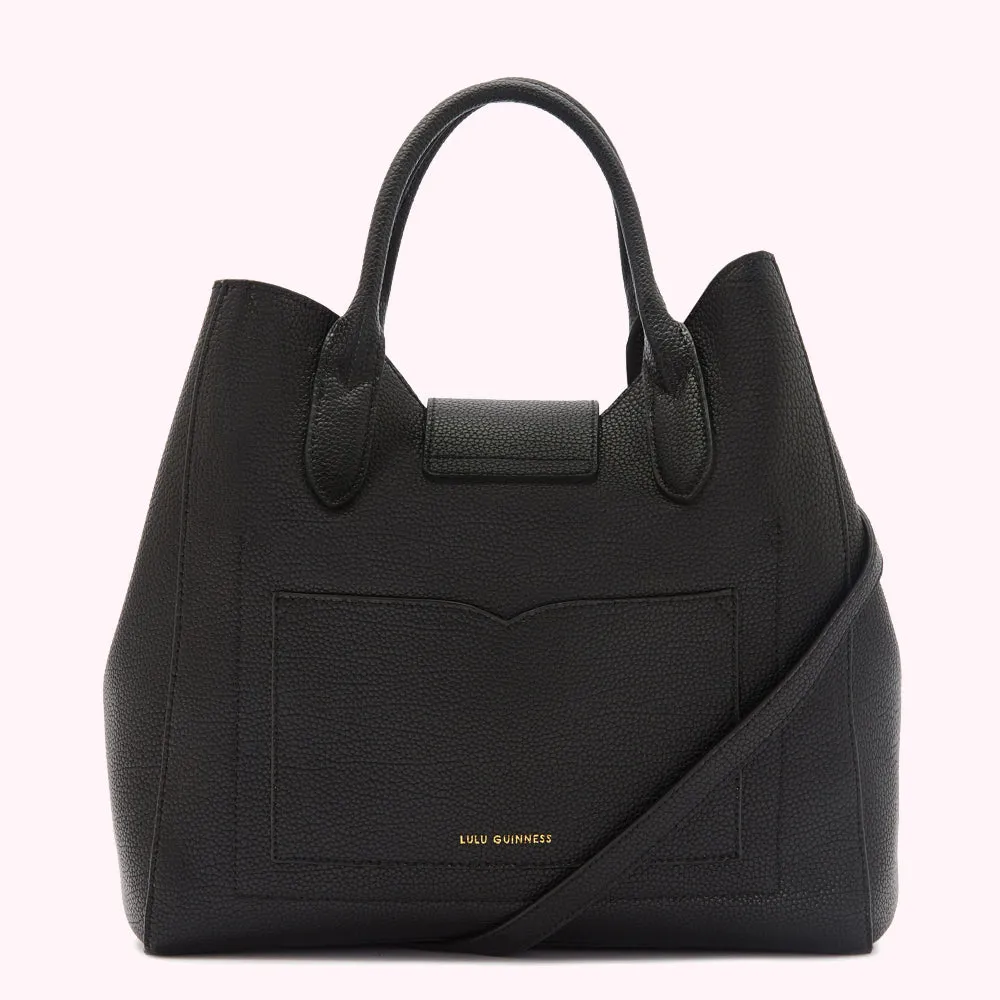 BLACK LEATHER LUELLA HANDBAG