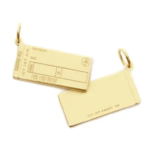 Boarding Pass Customizable Charm Gold