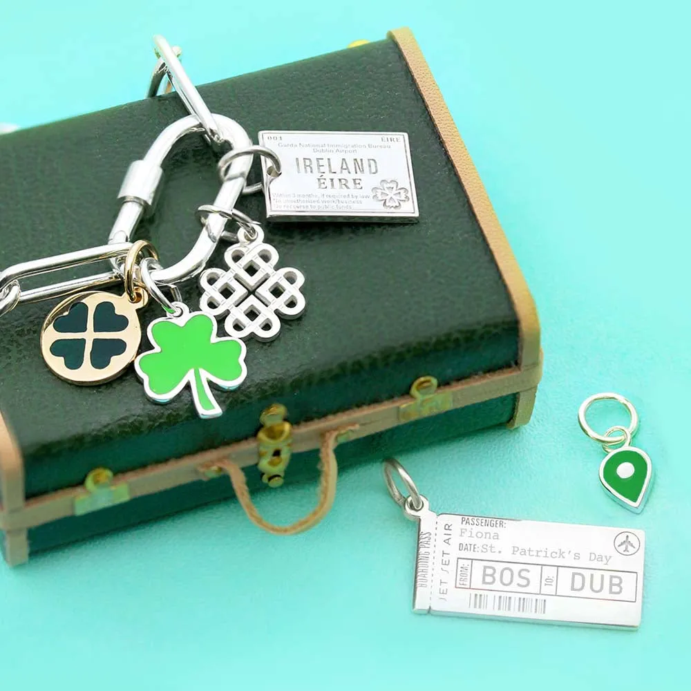 Boarding Pass Customizable Charm Silver