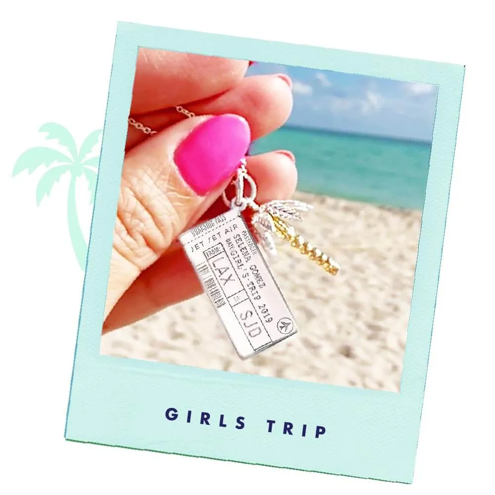 Boarding Pass Customizable Charm Silver