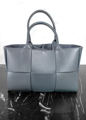 Bottega Veneta Ash Blue Intrecciato Leather Medium Arco Tote