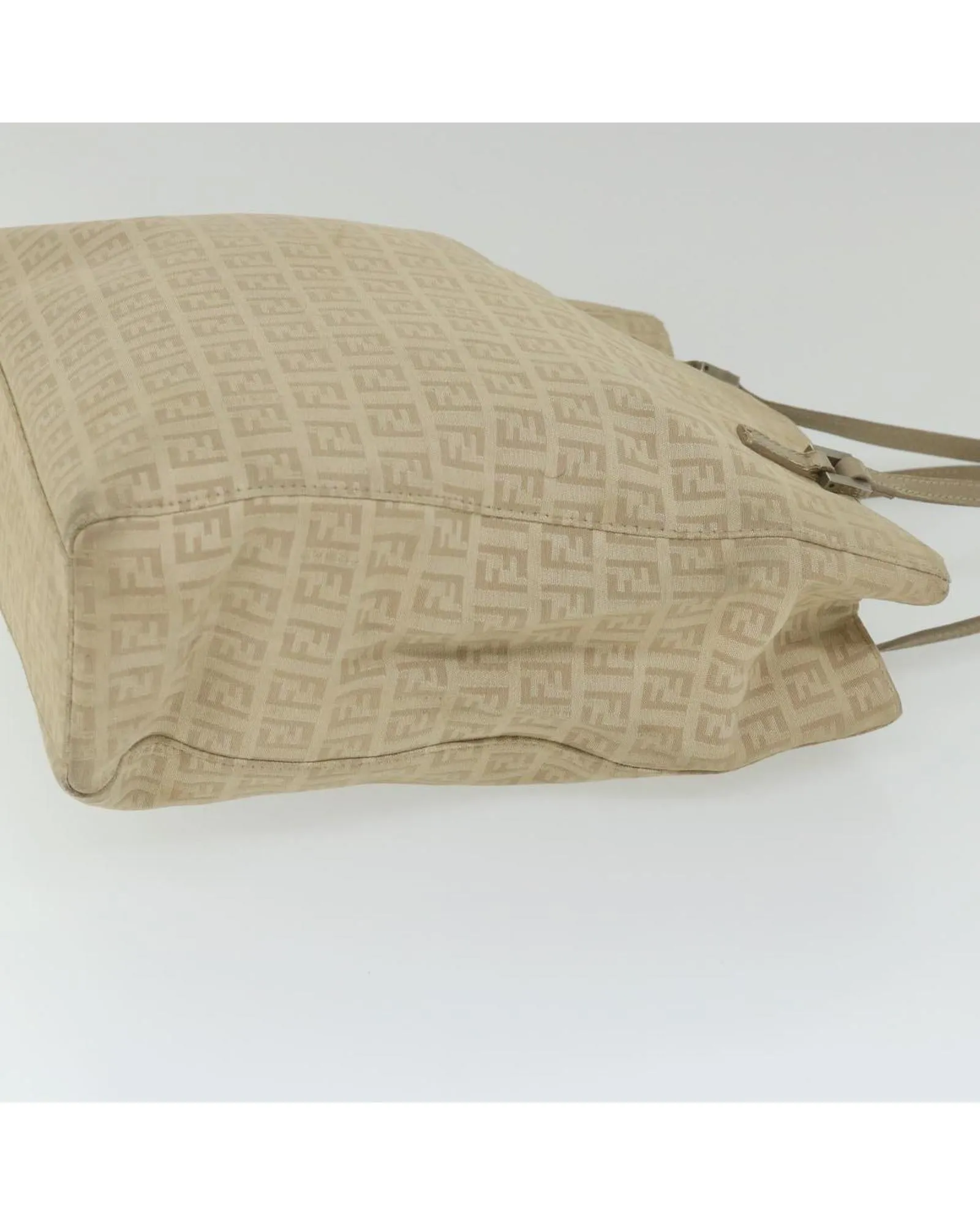 Canvas Tote Bag with Zucchino Pattern in Beige by Fendi