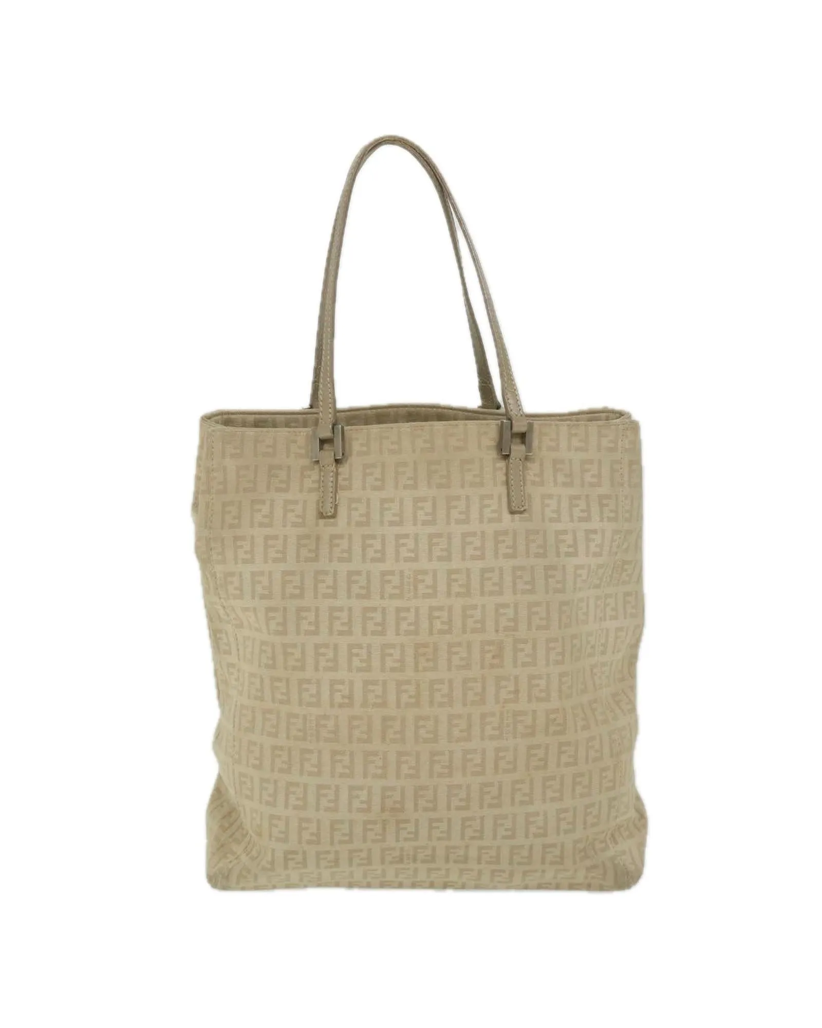 Canvas Tote Bag with Zucchino Pattern in Beige by Fendi