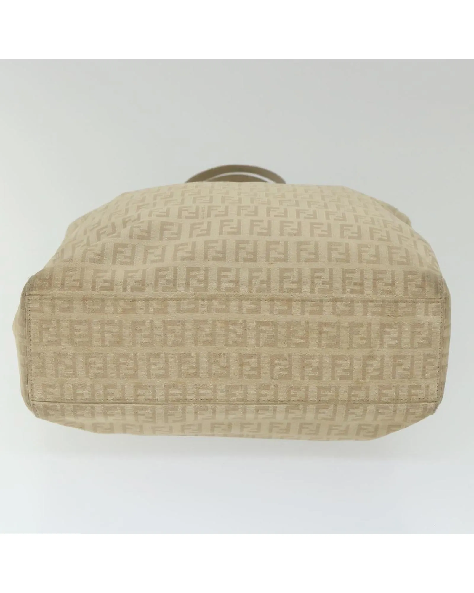 Canvas Tote Bag with Zucchino Pattern in Beige by Fendi