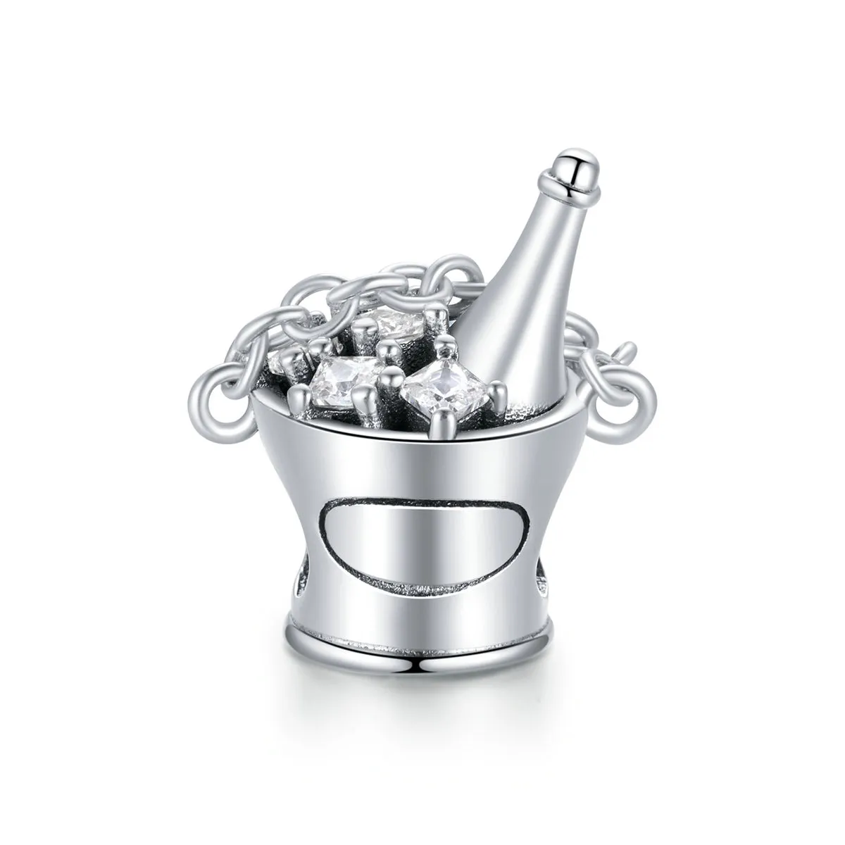 Celebration Champagne Bottle Charm 925 Sterling Silver