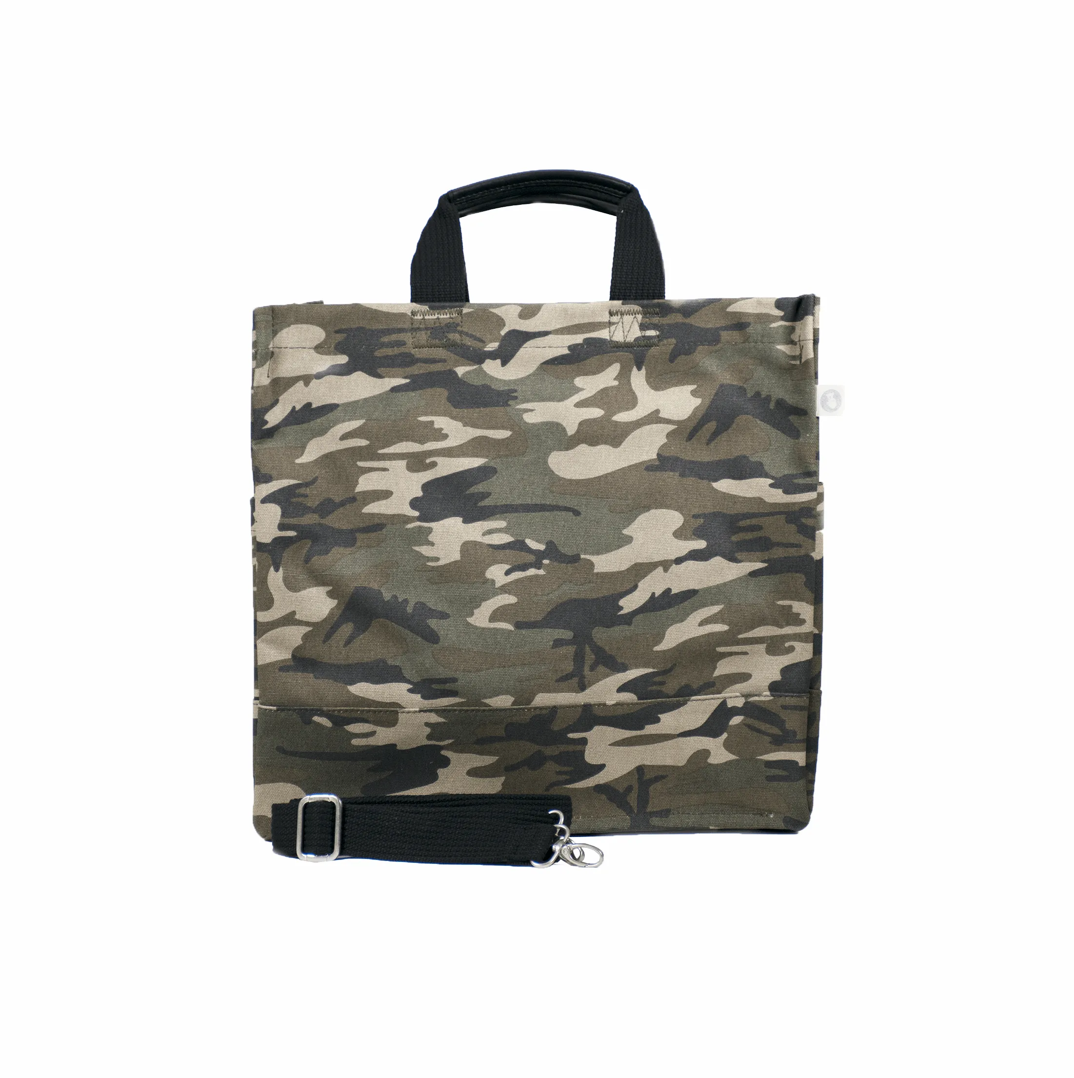 Color Stripes: Green Camo North South Bag with Stripe Strap