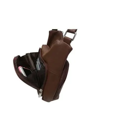 Cross Panel Leather Quick Draw Lockable Concealed Carry Crossbody by Roma Leathers