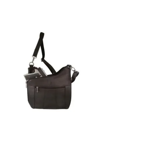 Cross Panel Leather Quick Draw Lockable Concealed Carry Crossbody by Roma Leathers