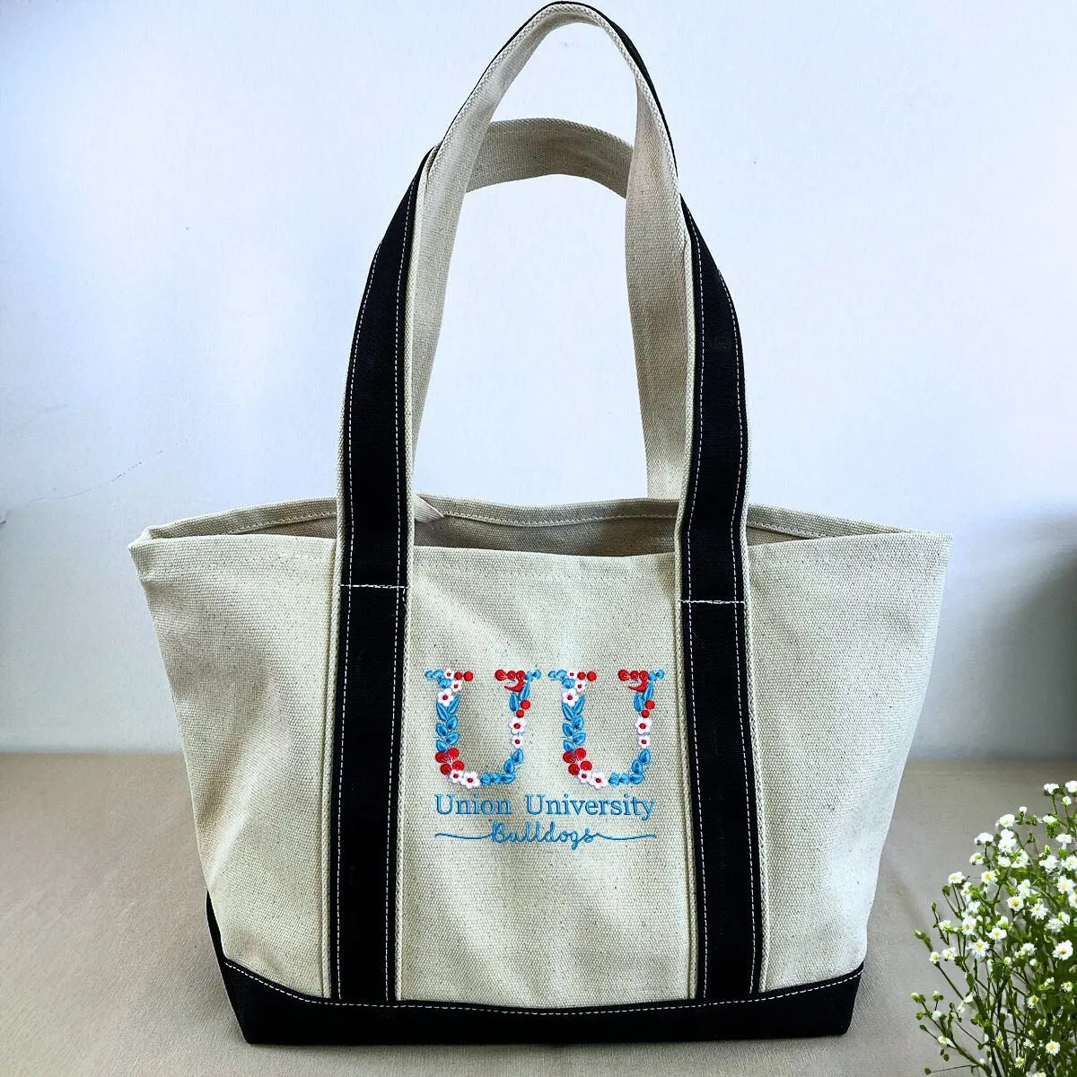 Custom Embroidered University College Tote Bag with Same Design