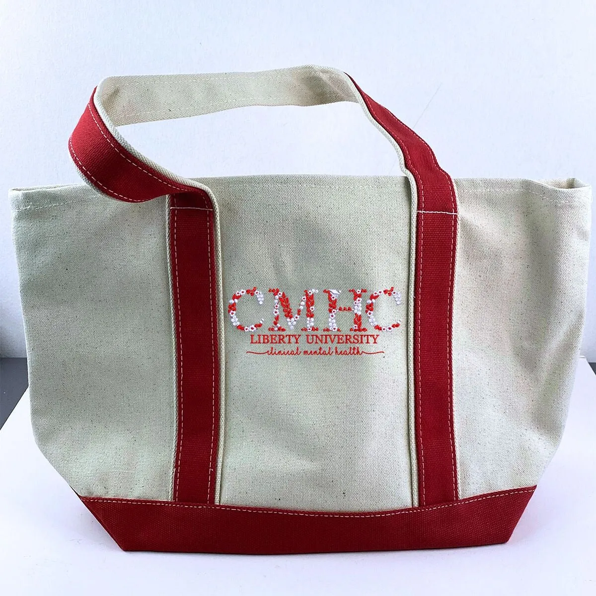 Custom Embroidered University College Tote Bag with Same Design