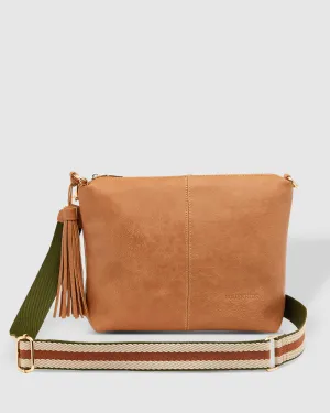 Daisy Stripe Crossbody Bag in Camel