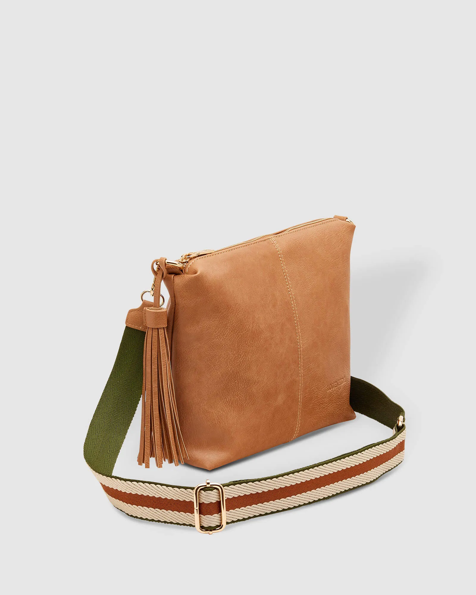 Daisy Stripe Crossbody Bag in Camel