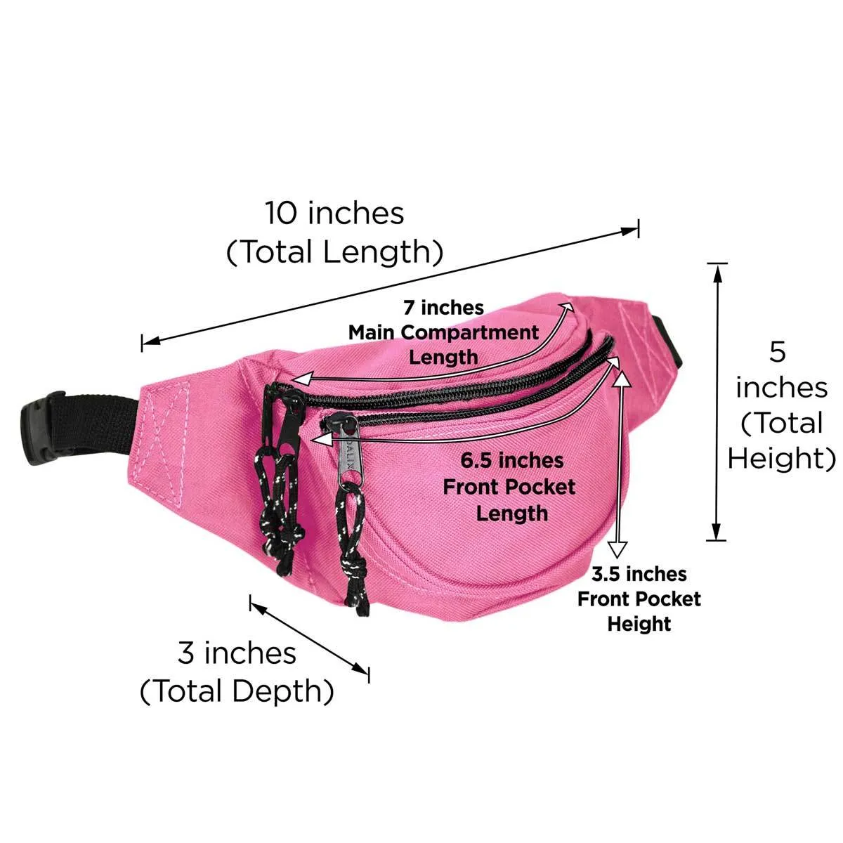 Dalix Round Fanny Pack w/ 3 Pockets