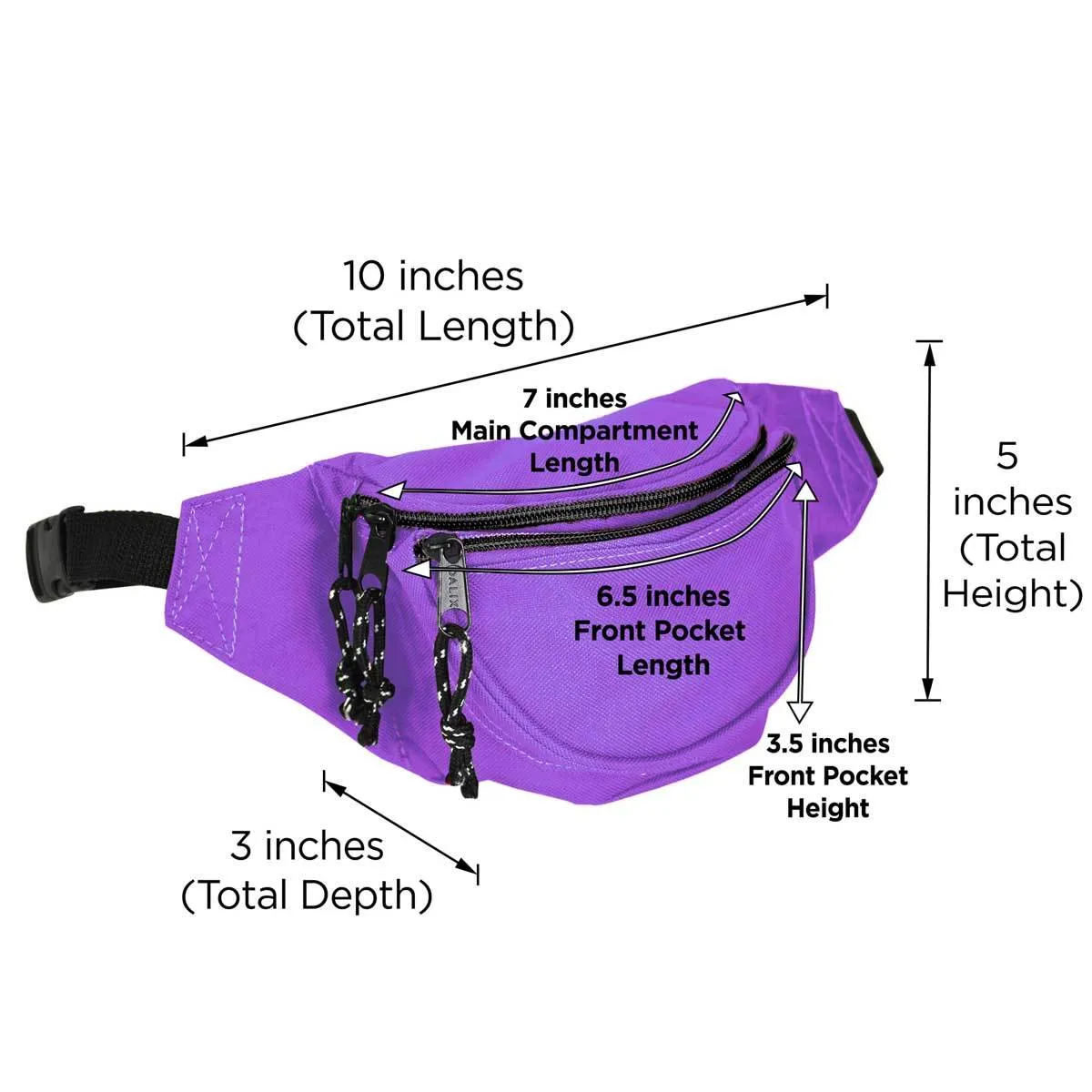 Dalix Round Fanny Pack w/ 3 Pockets