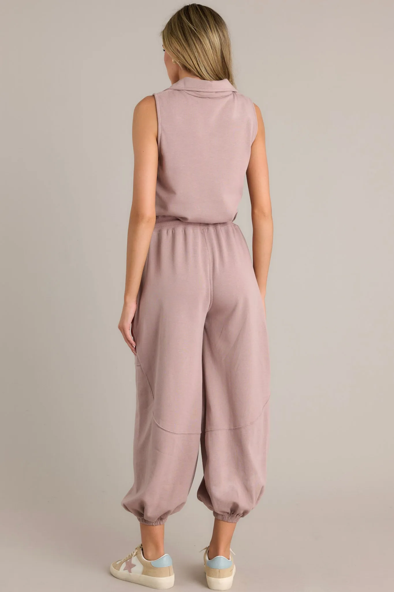 Effortless Luxe Taupe Zip Front Jumpsuit