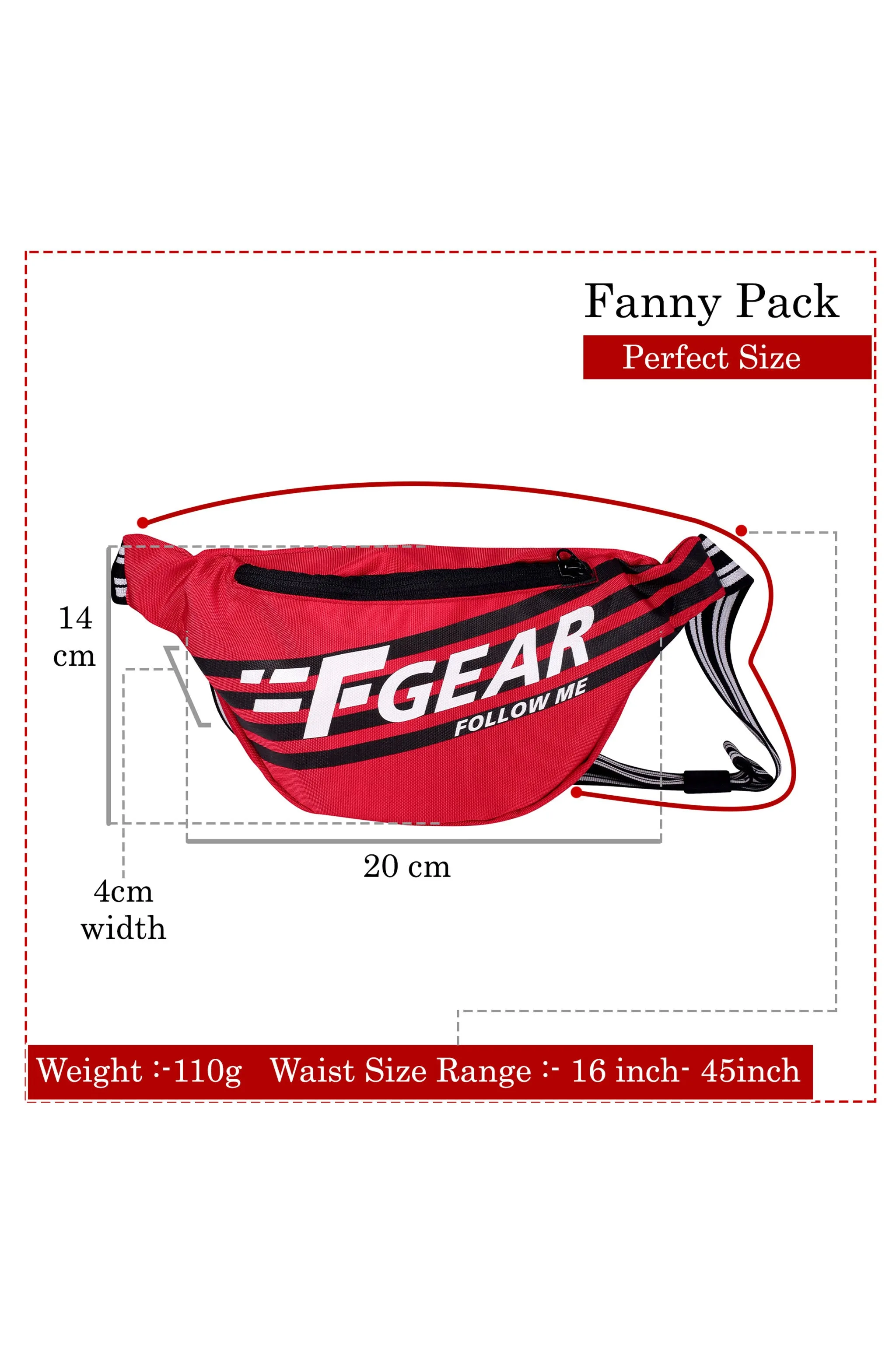 Enzo Red Waist Pouch