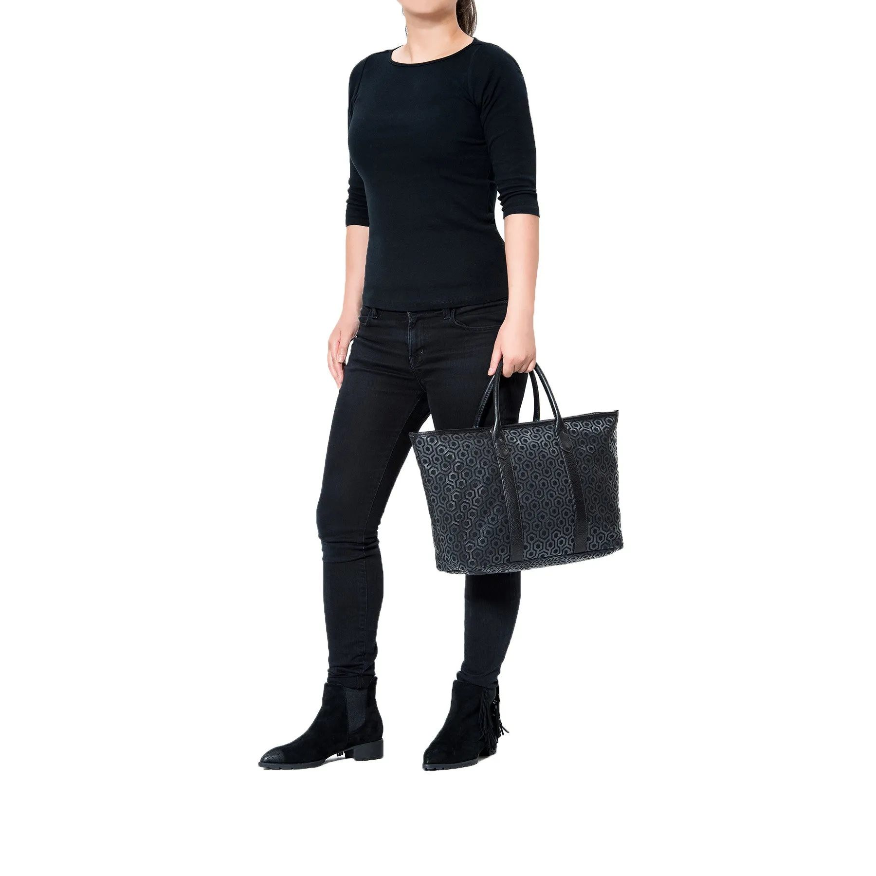 Fall Shopper Tote - Charcoal