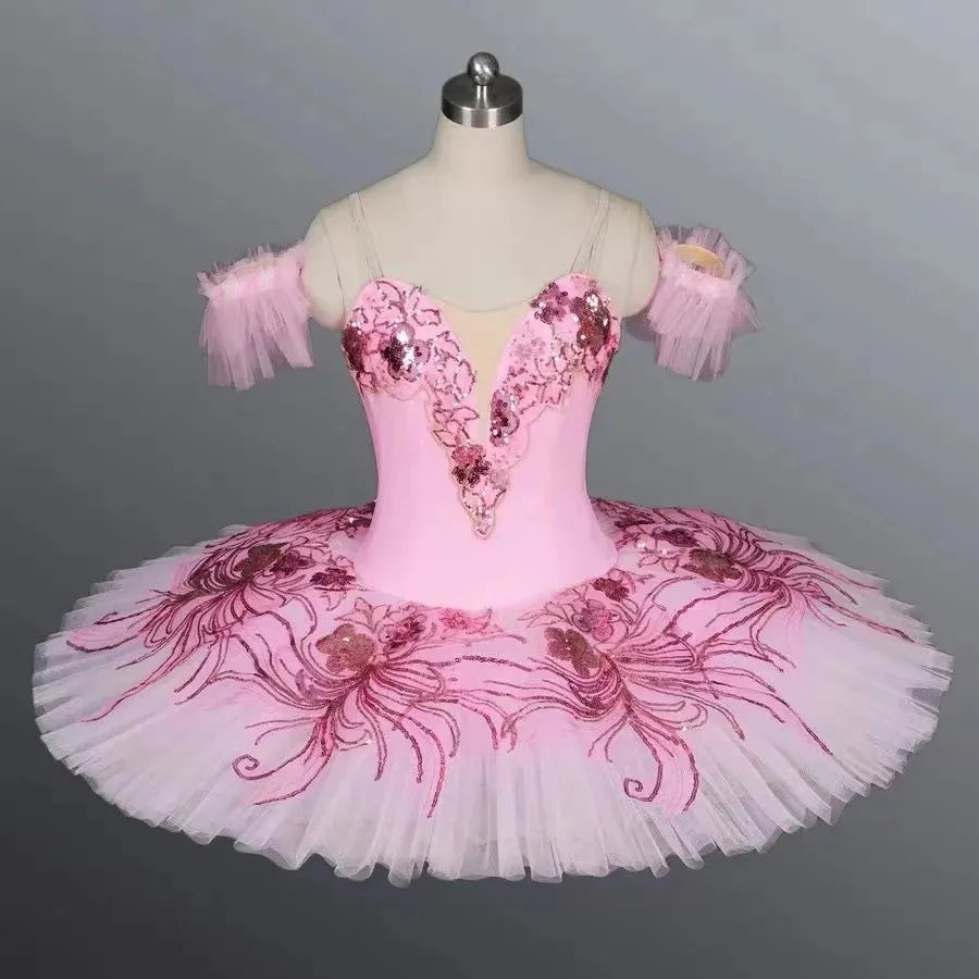 Girls Ballet Dress Performance Dance Wear Sequined Tutu Stage Costume