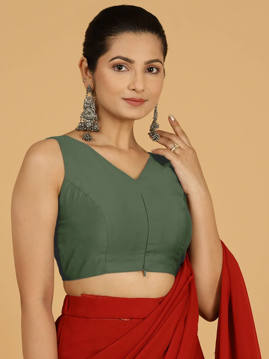 Hema x Rozaana |  Saree Blouse in Pine Green