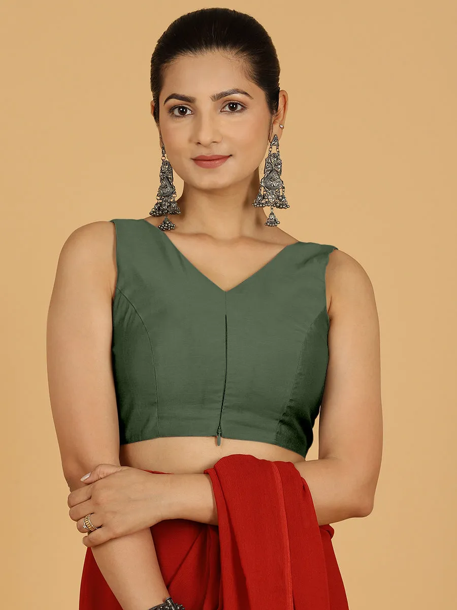 Hema x Rozaana |  Saree Blouse in Pine Green