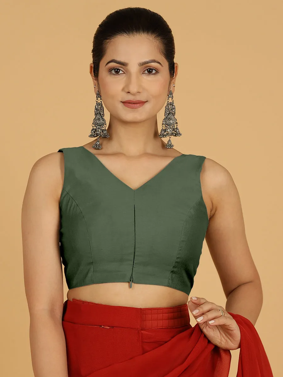 Hema x Rozaana |  Saree Blouse in Pine Green