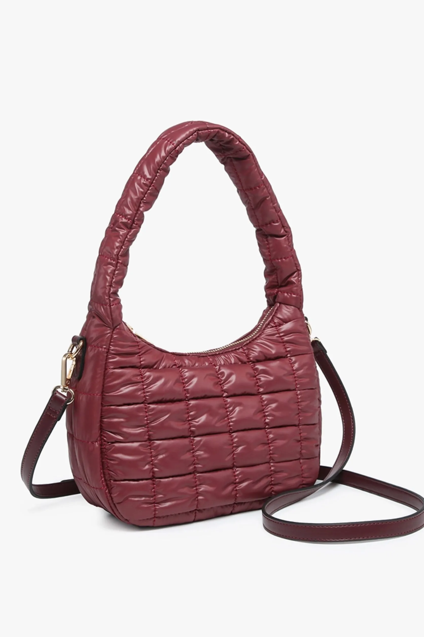 Hot To Go Burgundy Puff Tote Shoulder Bag