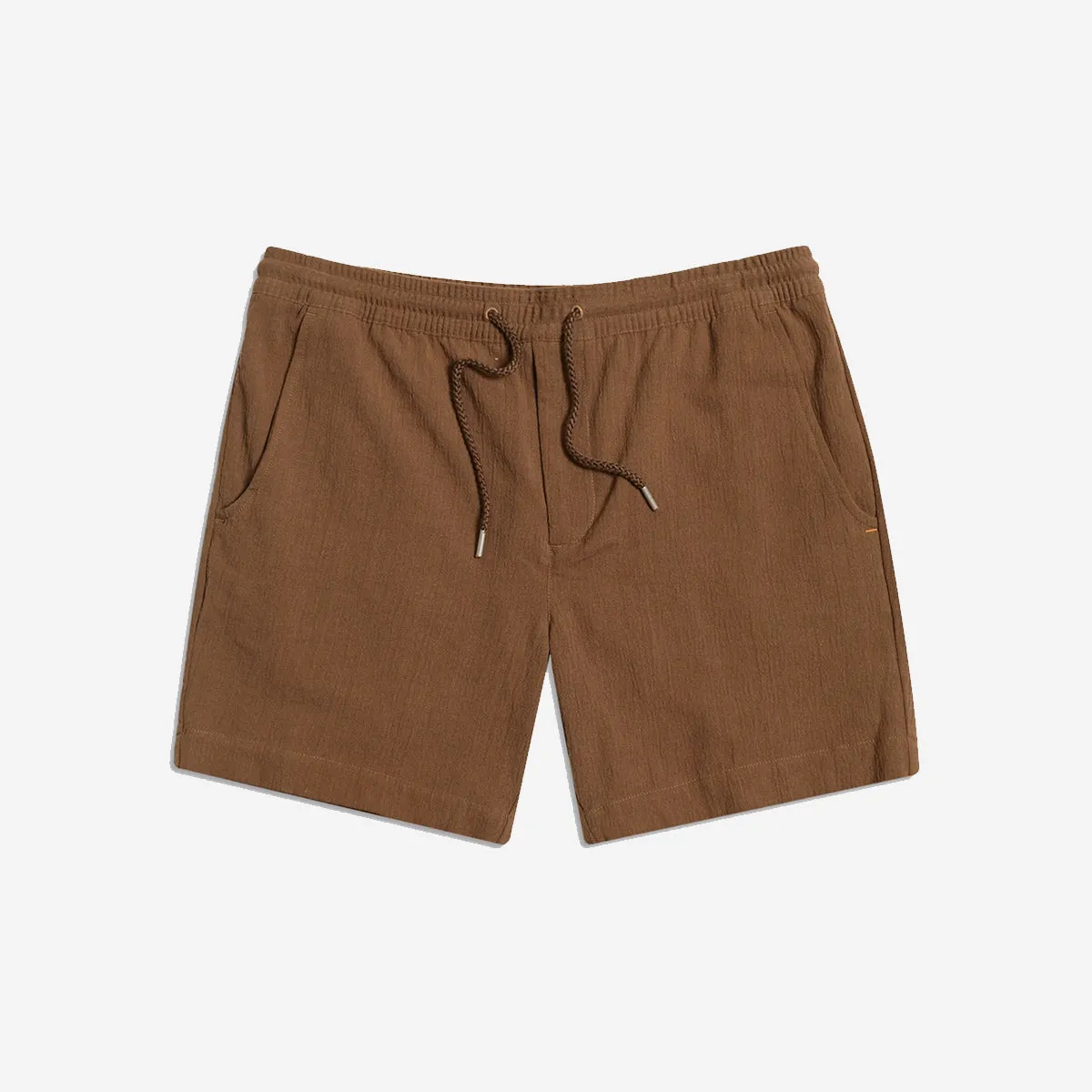 House Seersucker Easy Shorts - Desert Palm Brown