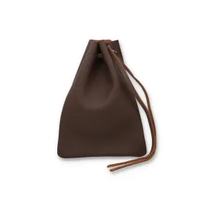 Jackson Medium Brown Leather Drawstring Utility Pouch