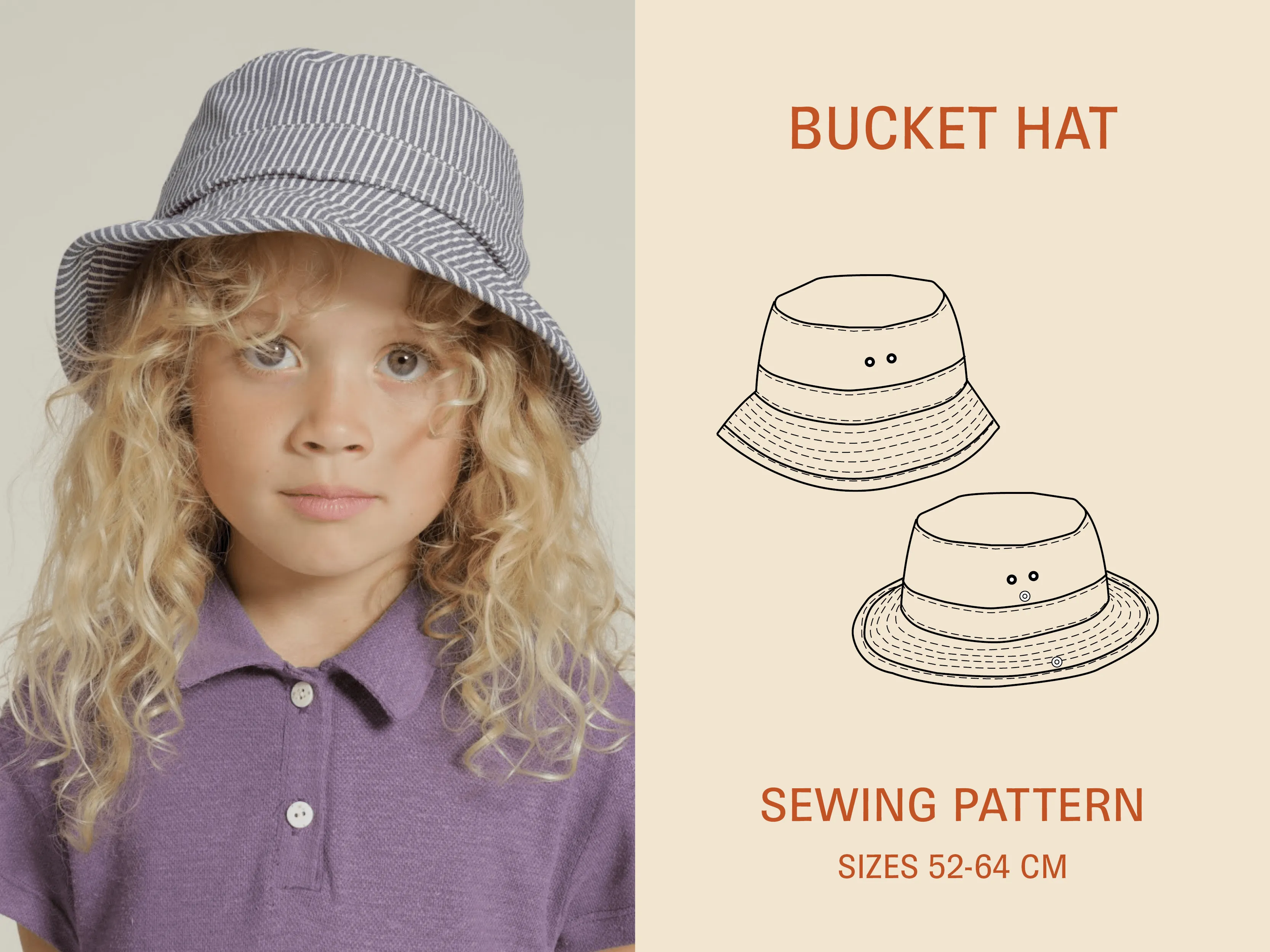 Kids Bucket Hat Sewing Pattern