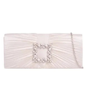 Koko Ivory Satin Clutch Bag