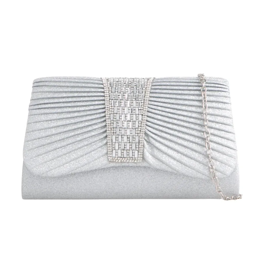 Koko Silver Clutch Bag with Glitter