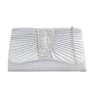 Koko Silver Clutch Bag with Glitter